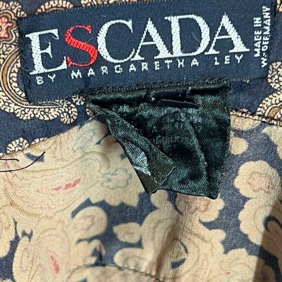 Vintage Escada Silk Blouse Top Paisley Print - Picture 7 of 11